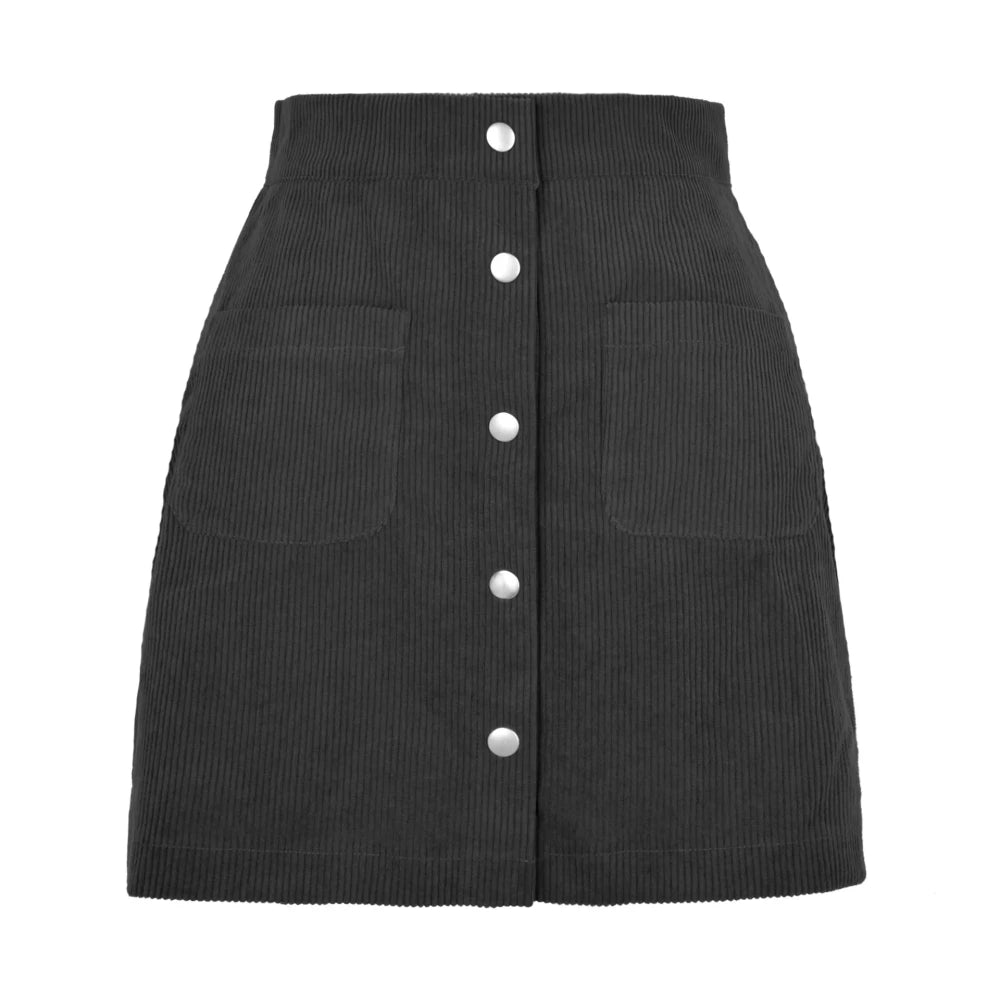 Casual Corduroy Mini Skirt