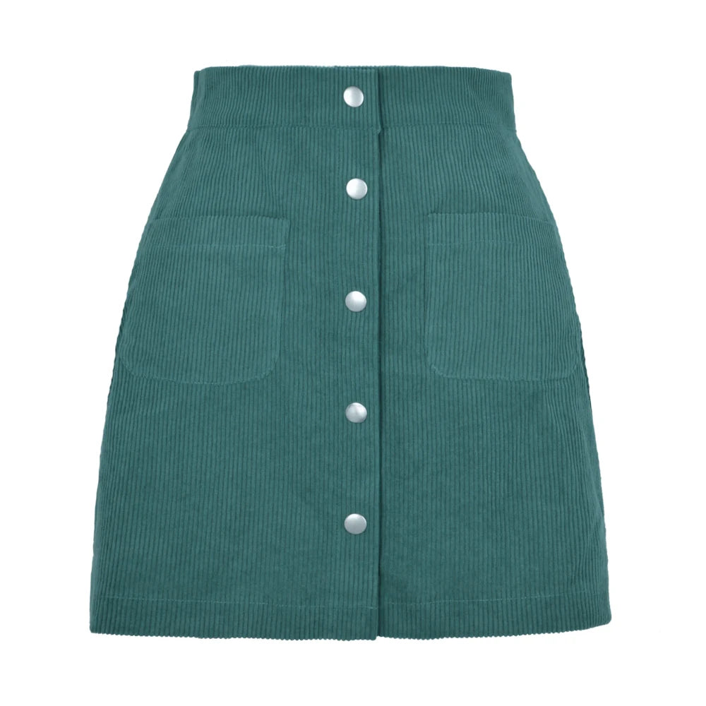 Casual Corduroy Mini Skirt