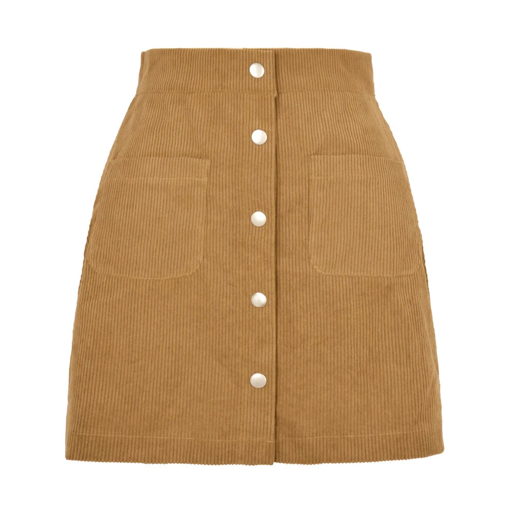 Casual Corduroy Mini Skirt