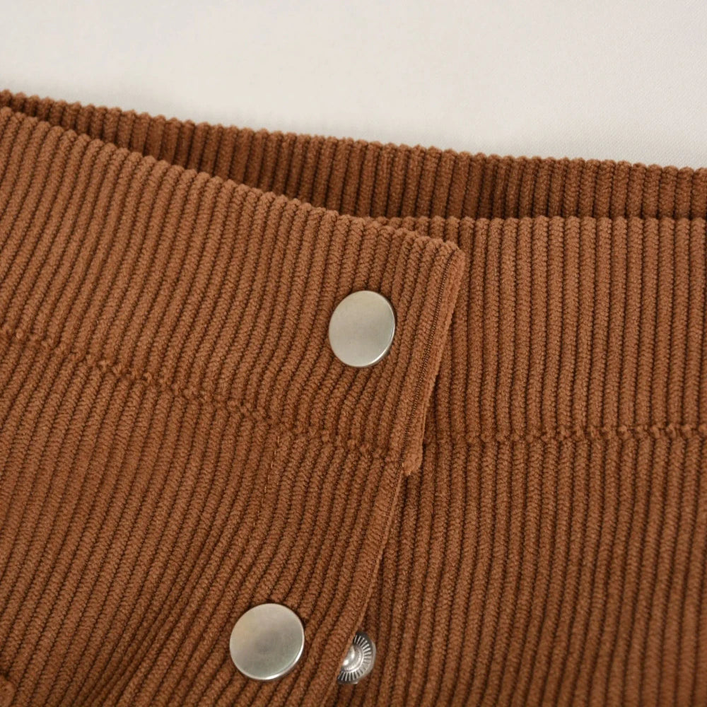 Casual Corduroy Mini Skirt