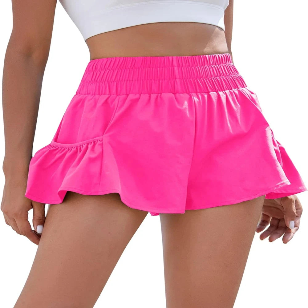 High Waisted Flowy Running Shorts