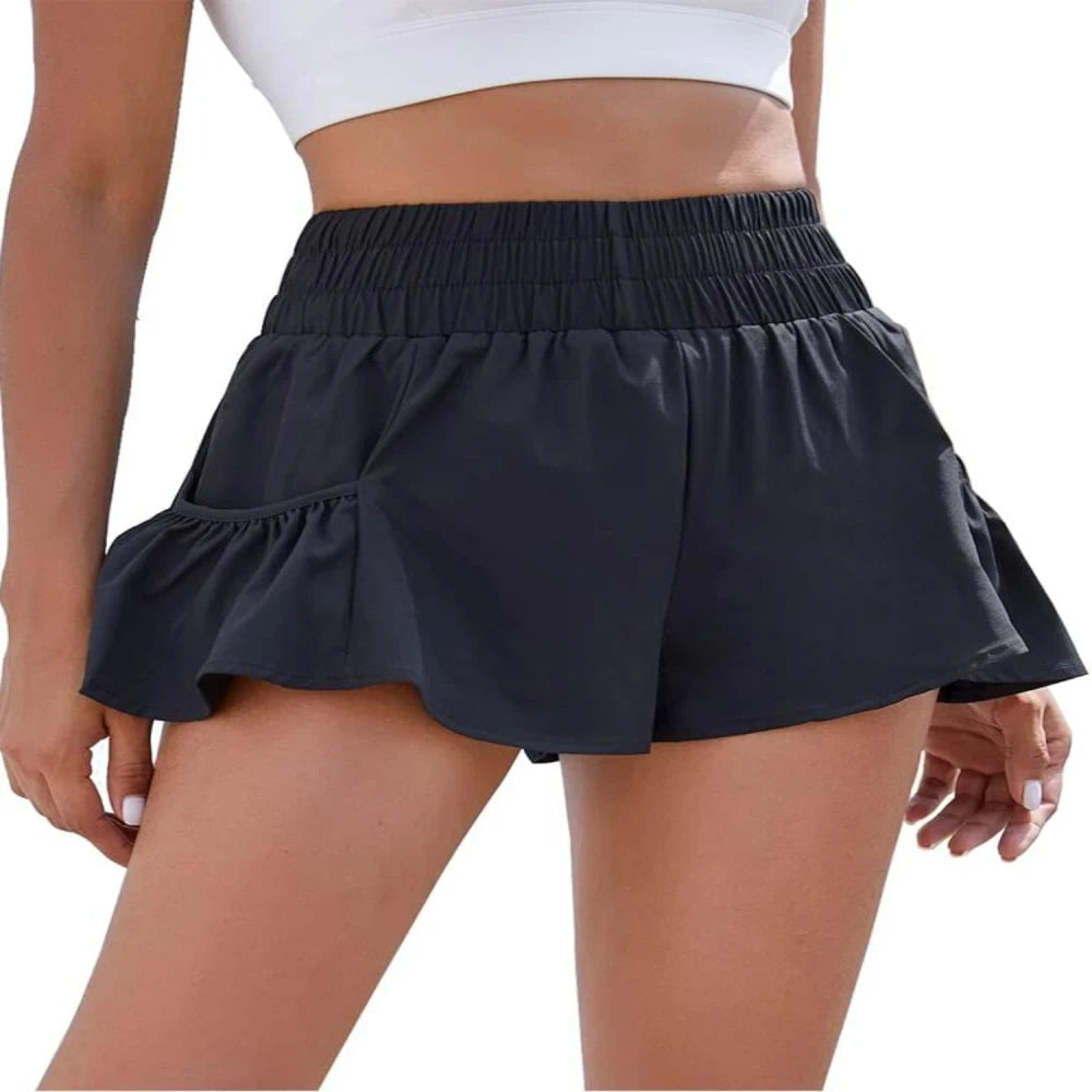 High Waisted Flowy Running Shorts