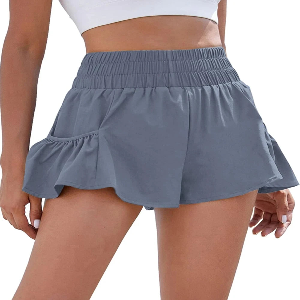 High Waisted Flowy Running Shorts