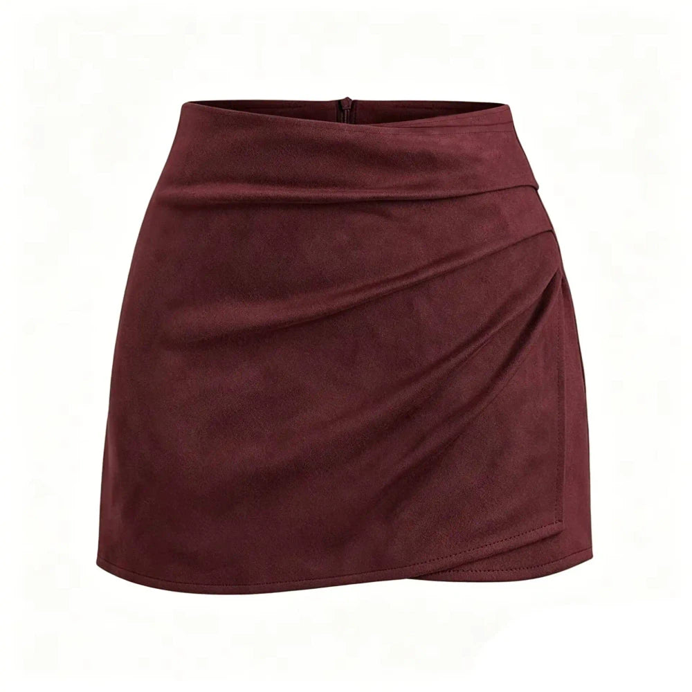High Waist Suede Skirt
