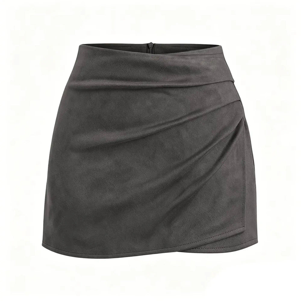 High Waist Suede Skirt