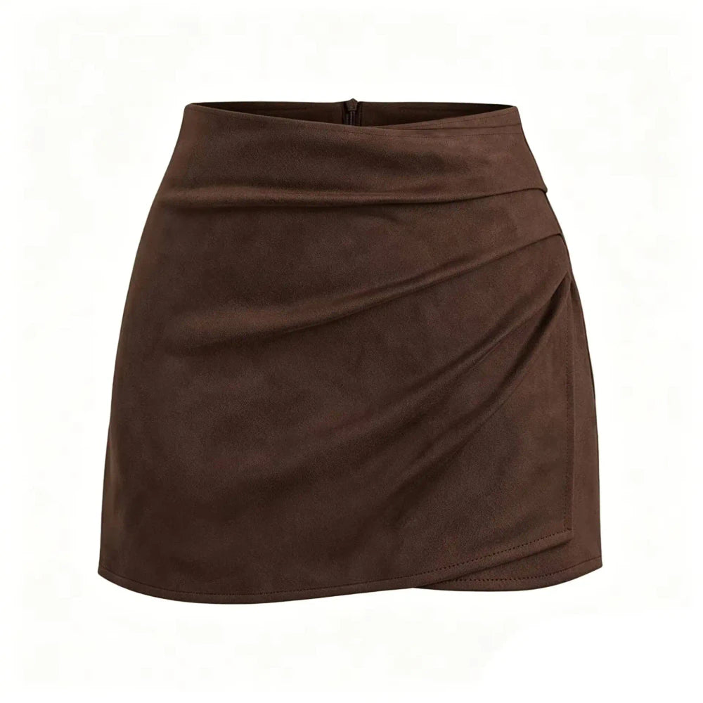 High Waist Suede Skirt