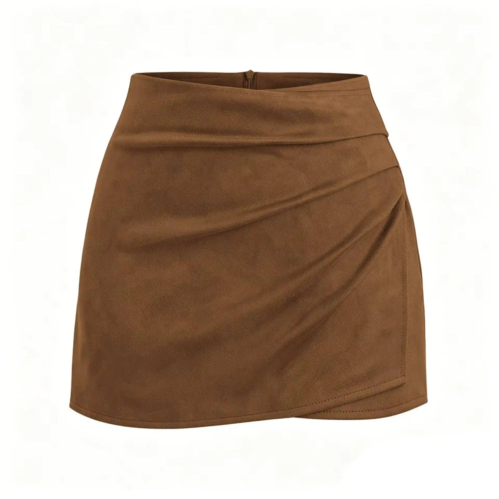 High Waist Suede Skirt