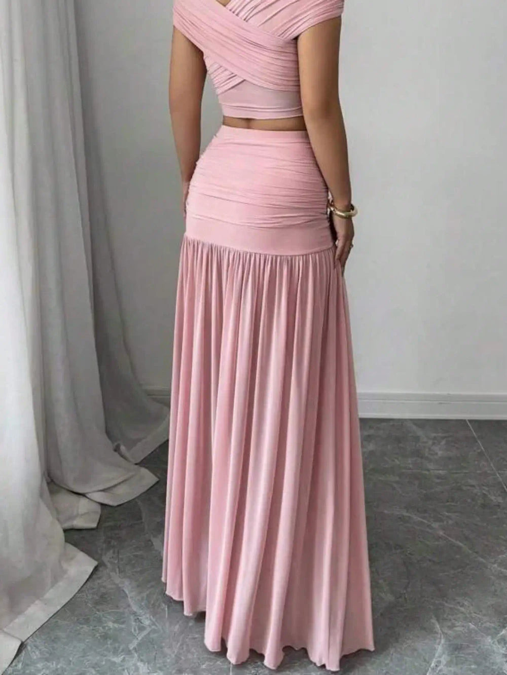 Pleated Slimming Midi Skirt