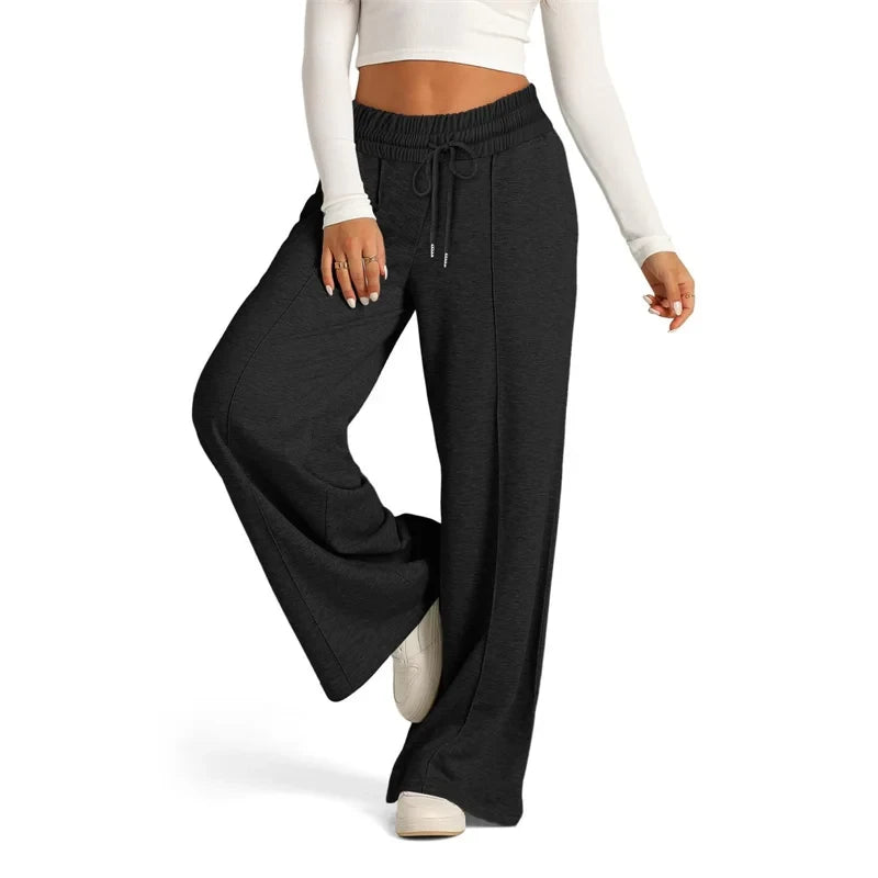 Womens Wide Leg Drawstring Sweatpants