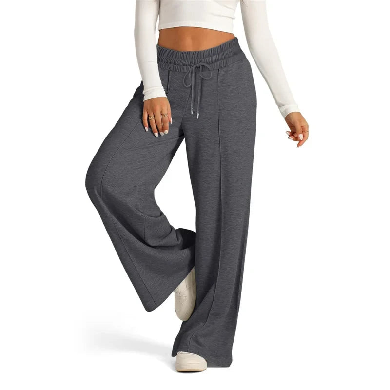 Womens Wide Leg Drawstring Sweatpants