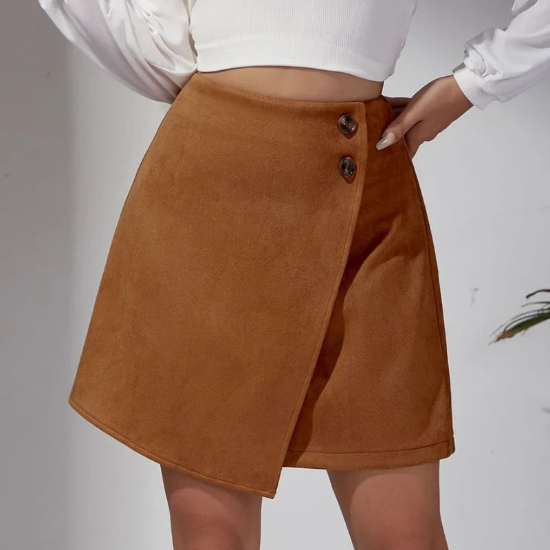 Faux Suede A-Line Mini Skirt