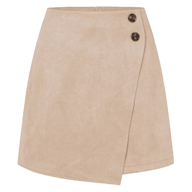 Faux Suede A-Line Mini Skirt