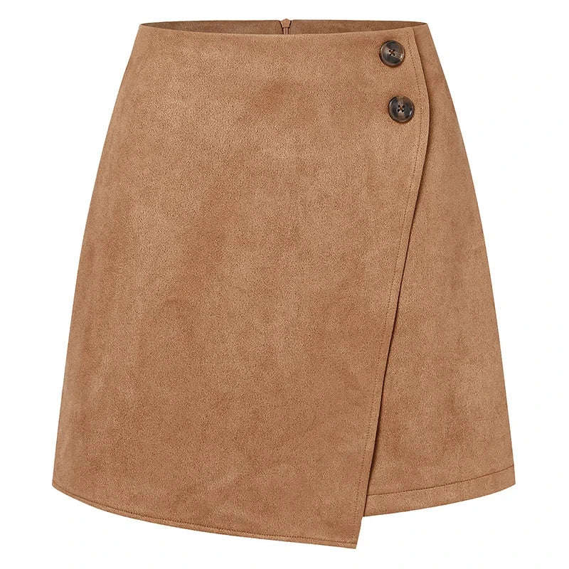 Faux Suede A-Line Mini Skirt