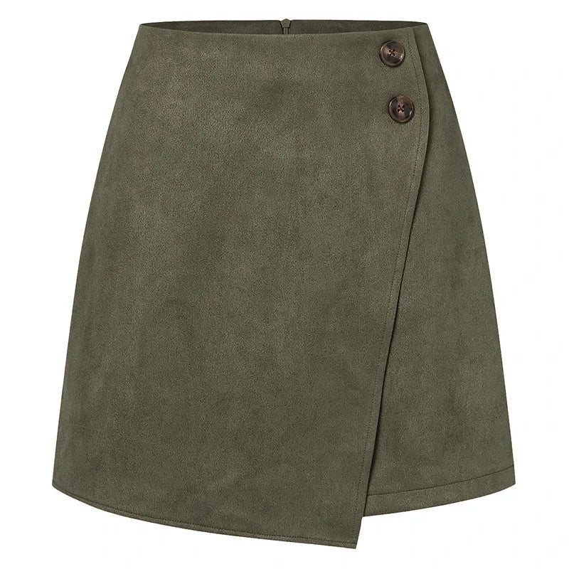 Faux Suede A-Line Mini Skirt