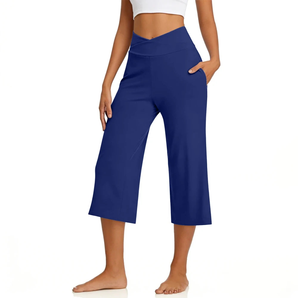 Wide Leg Yoga Crop Pants