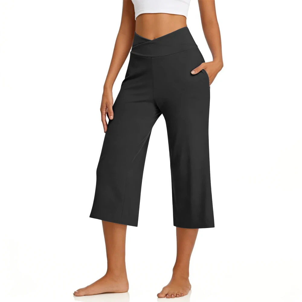 Wide Leg Yoga Crop Pants