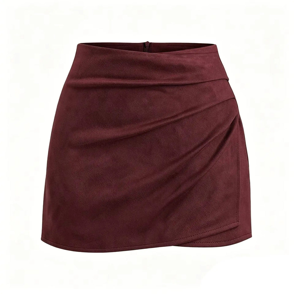 New in 2026 Autumn Winter Suede Skirts Shorts Elegant Office Lady Casual High Waist Bottoms