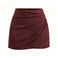 New in 2026 Autumn Winter Suede Skirts Shorts Elegant Office Lady Casual High Waist Bottoms