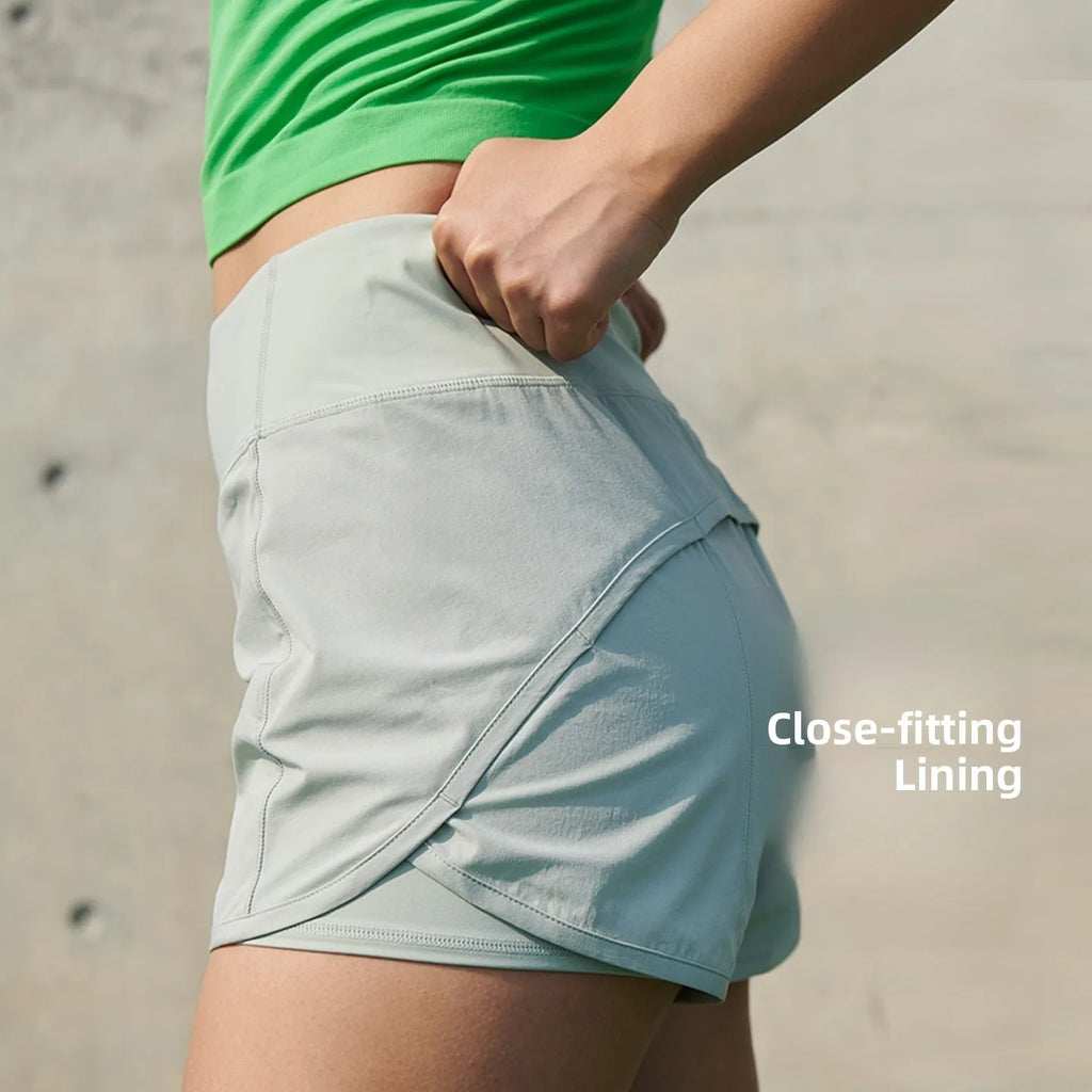 Quick Dry Sporty Shorts Women'S Casual Running Yoga Pants Fitness Trousers with Pockets Durable Polyester Fiber Breathable