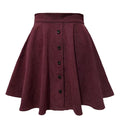 Fashion High Waist Pleated Fluffy Skirt Women Elegant Single-Breasted Design Corduroy A-Line Skirts Autumn Winter Mini Skirts