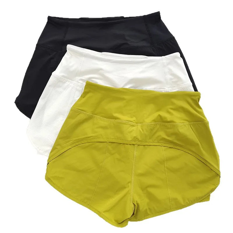 Quick Dry Sporty Shorts Women'S Casual Running Yoga Pants Fitness Trousers with Pockets Durable Polyester Fiber Breathable
