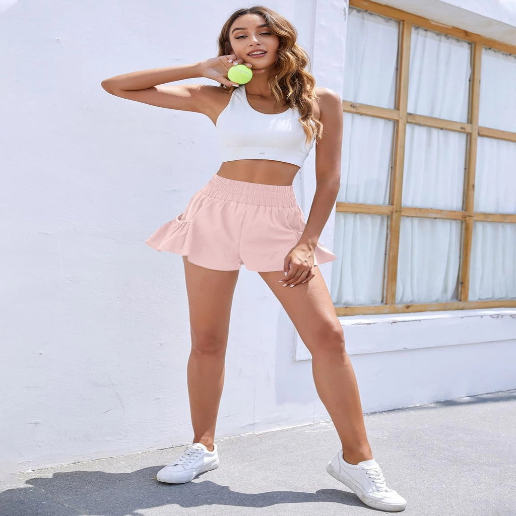 BMJL High Waisted Flowy Athletic Women'S Running Shorts - Lightweight Quick Dry Workout Shorts with Pockets, Perfect for Gym Tra